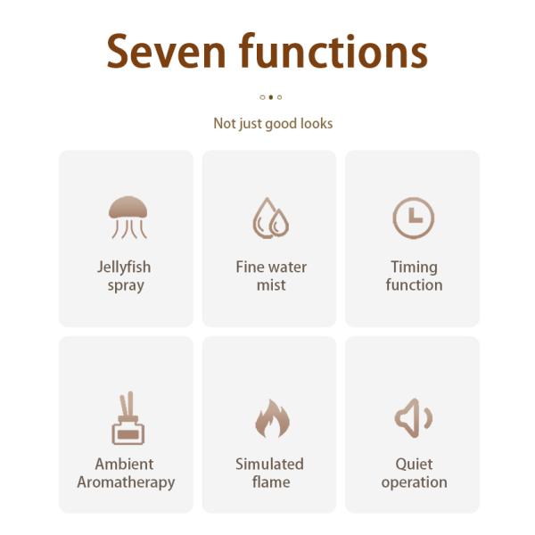 HOMEFISH 36db-45db Essential Oil Diffusers Flame Air Diffuser 560ml