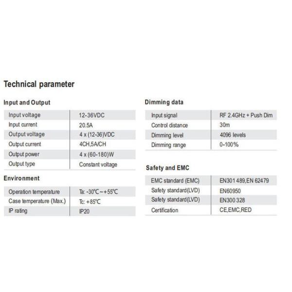 RF Wireless RGBW LED Strip Controller With Auto - Transmitting Function