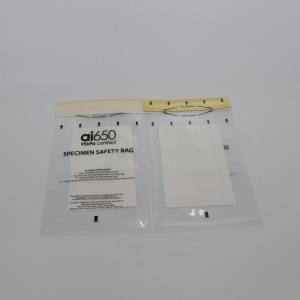 Buy cheap Self Adhesive Seal Top Biohazard Specimen Bag With Black Warning Label product