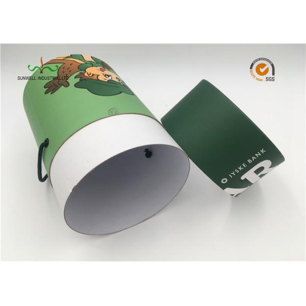 Luxury custom designed recyclable rigid cardboard round cylinder with handle for wine bottles