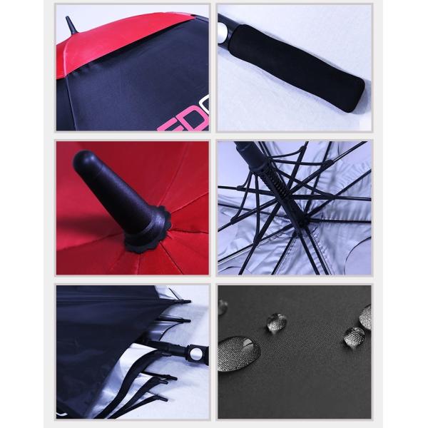 Auto open Double Layer Canopy Vented Umbrella Compact With EVA Foam Straight Handle