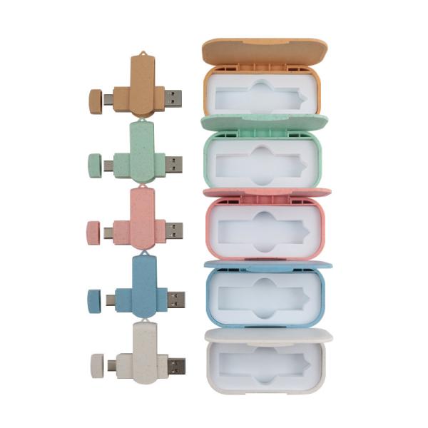 Recyclable Materials USB Flash Drive With Type C U Disk For Data Storage