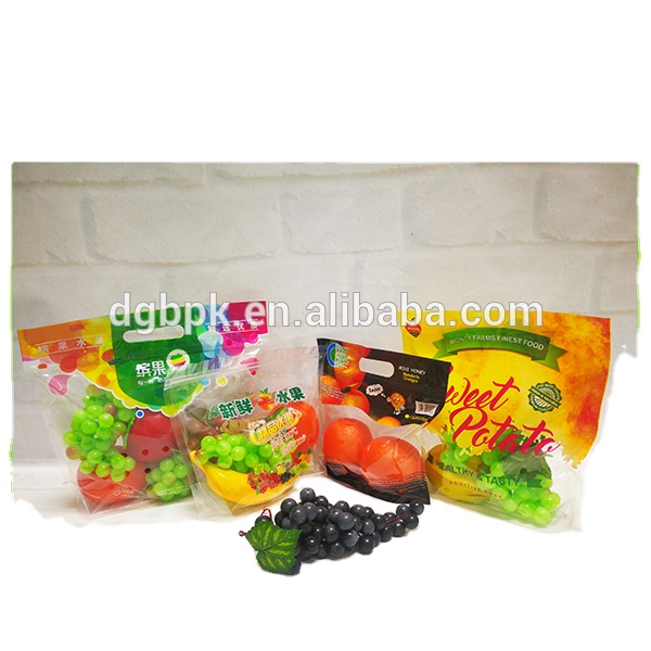 Custom Ventilated Produce Handheld Bag with Food-Grade Material and Gravure Printing for Fresh Vegetable & Fruit Packaging