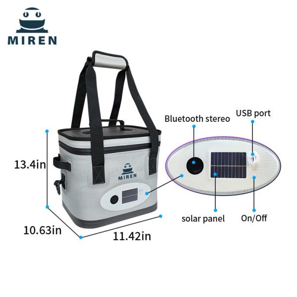 Popular Customisable Beeping 14L Soft Cooler Bag With Bluetooth Audio.