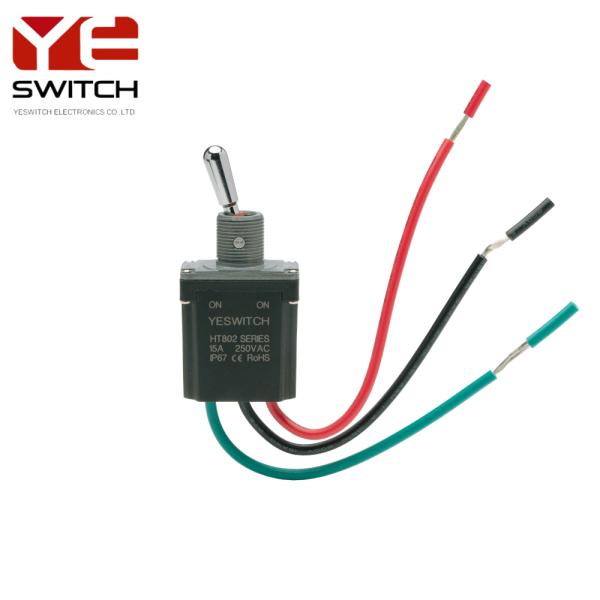 UL94V-0 Rubber Terminal Industrial Toggle Switch On On Toggle Switch Nylon Housing