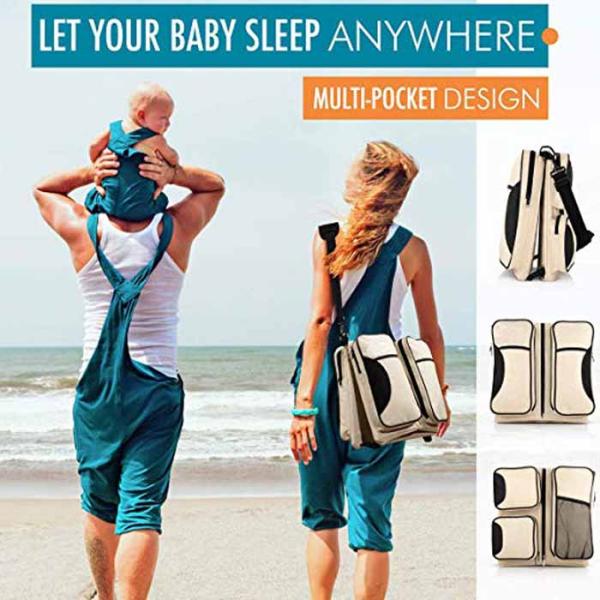 Newborns Diaper Bags Travel Bassinet , Messenger Changing Bag 3 In 1 Safe Buckles