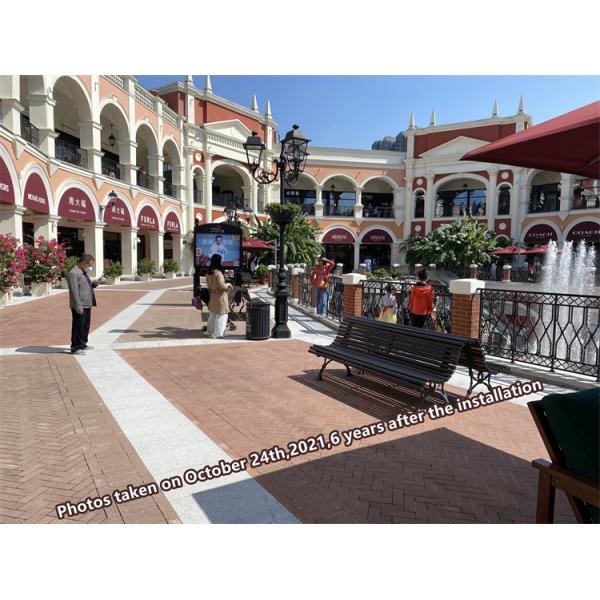 Free Standing Backless Wooden Garden Bench , Outdoor Solid Wood Bench Seat