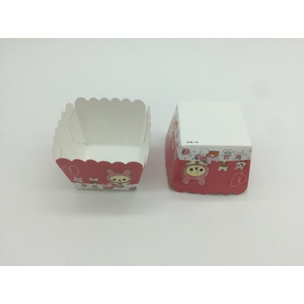 Disposable Square Cupcake Cases Papers , Red And White Cupcake Wrappers / Liners