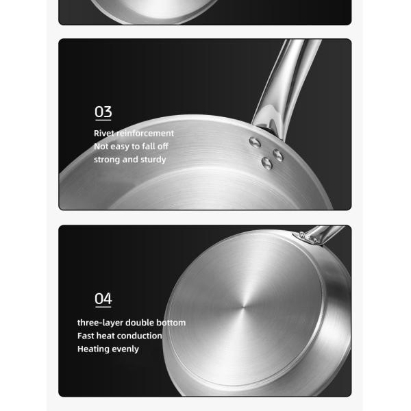 Best Whole Frypan Stainless Steel Cooking Pan Induction Cookware Frypan Non Stick Frying Pan