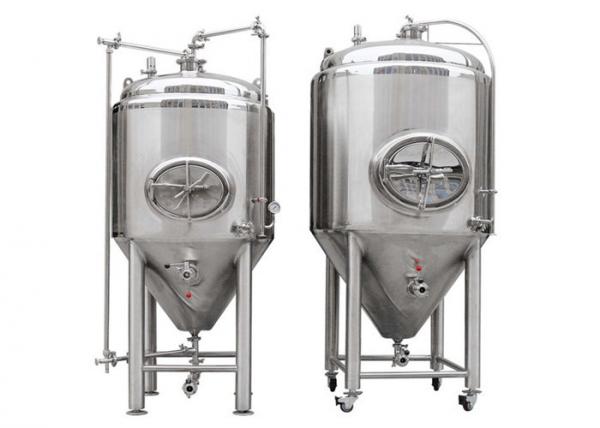 Quality Silver Stainless Steel 304 / 316L Conical Beer Fermenter With 1000l Capacity for sale
