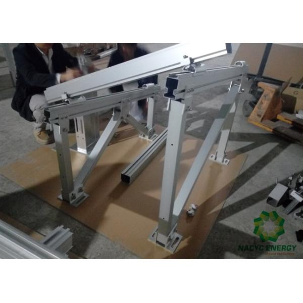 Aluminum Adjustable Solar Panel Mount Brackets Silver Solar Rolling Ground Mounting Systems