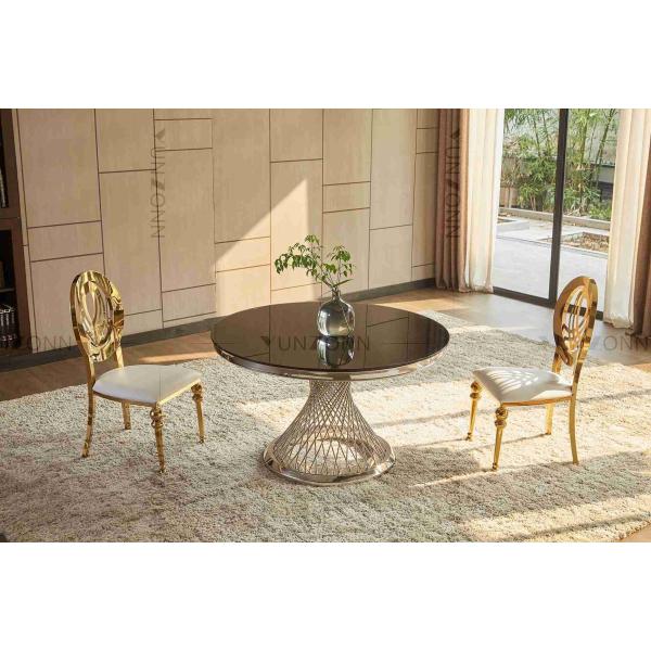 Pretty Waist Base Small Round Dining Table For 4 Family Furniture