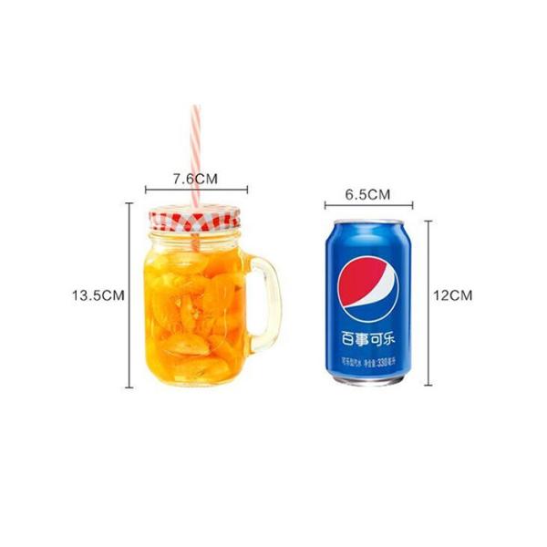 480ml Juice Empty Glass Containers Screw Metal Lid Eco - Friendly