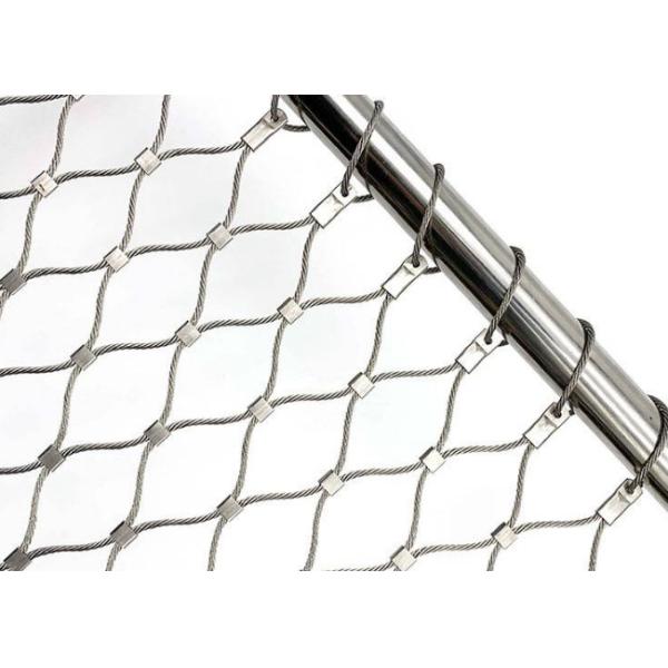 Silver 1.5mm Wire Rope Mesh 45*45mm Stainless Steel 316
