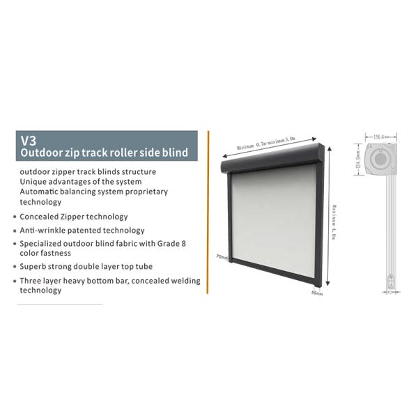 Motorized Outdoor Zip Track Blinds For Retractable Pergolas And Louver Blade Pergolas