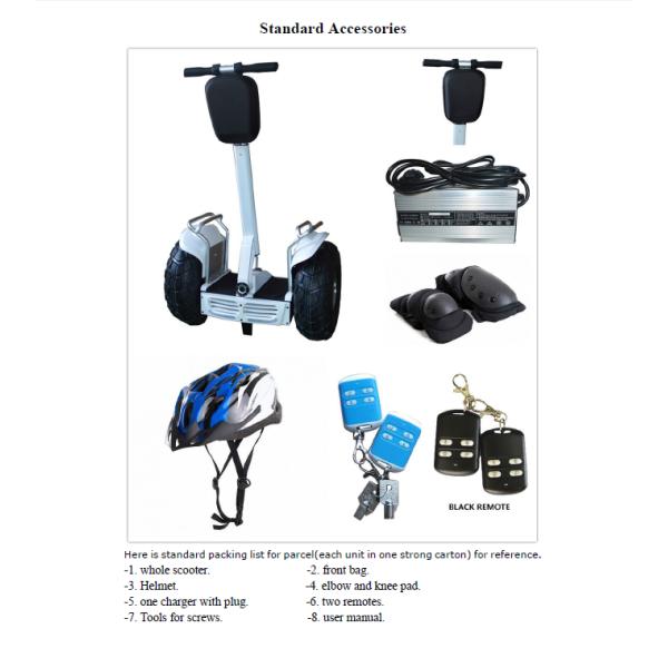 72V 8.8Ah Electric Chariot Segway Electric Scooter 35-60KM Range Per Charge