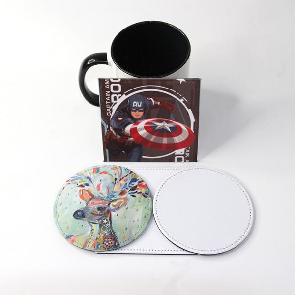 Sublimation Coaster Blanks Round And Square Leather Coasters Custom Print Sublimation Coasters
