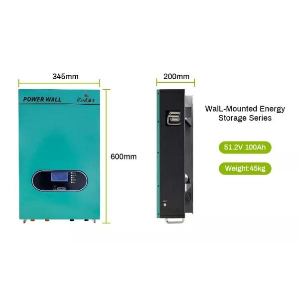 MPPT Lifepo4 Battery Pack 51.2V RS485 Industry Home Wall Battery Solar Energy Storage