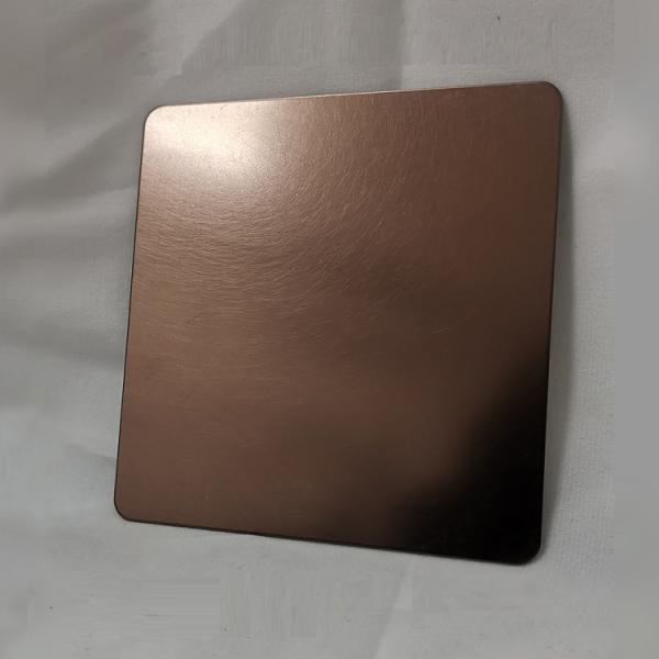 Bronze PVD Coated Stainless Steel Sheet with Cross Brushed Surface in Four Feet Size