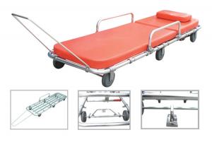 China aluminum alloy ambulance stretcher trolley manual emergency stretcher cart for patient transport  With 6 Wheels on sale