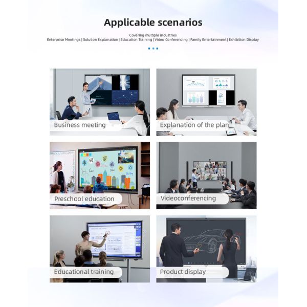 110" Smart Board Interactive Whiteboard 4K Touchscreen For Classrooms