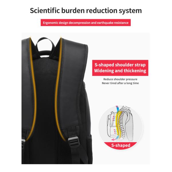 High quality products customized logo waterproof black Laptop Backpack men business Backpack