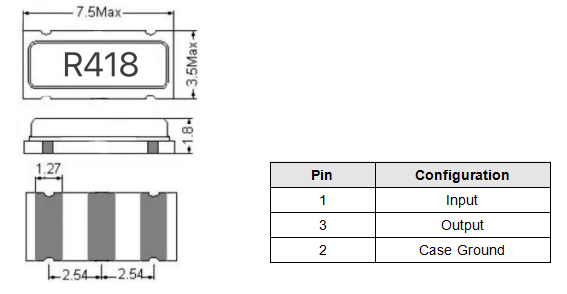 Surface Acoustic Wave Saw Resonators 417.925MHz To 418.075MHz