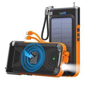 Buy cheap Wireless Portable Solar Charger Power Bank With FM Radio 20000mAh product