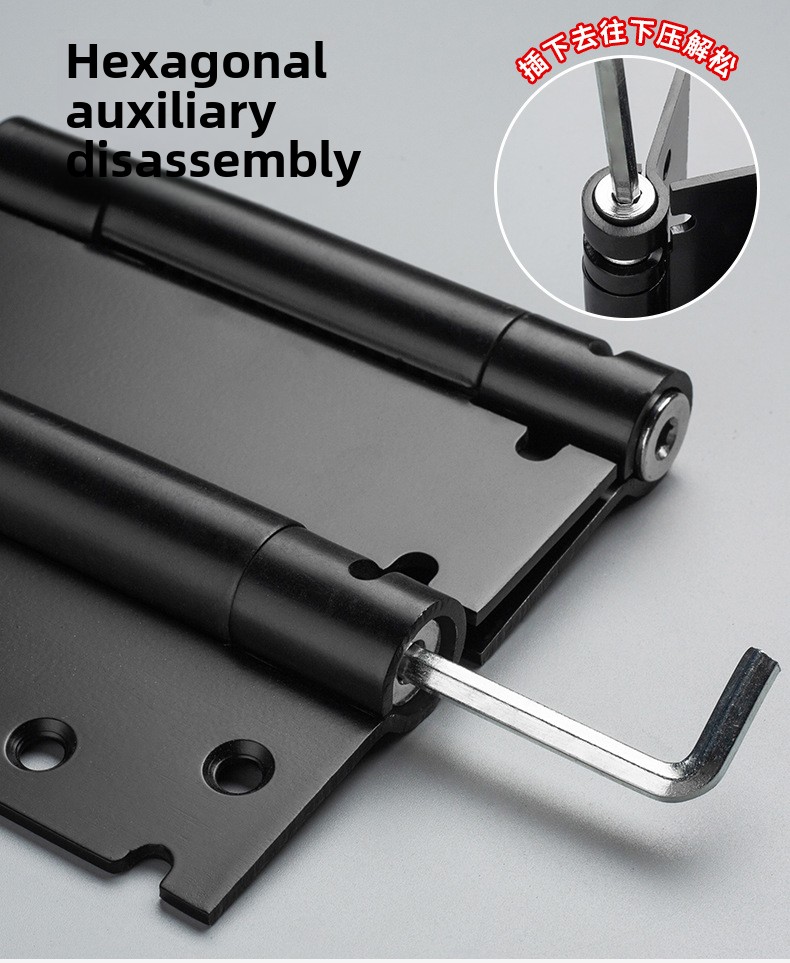 Modern Design 6inch 5inch Black Automatic Rebound Hinge Thickened Stainless Steel One-Way Two-Way Soft Close Door Closing Hinge