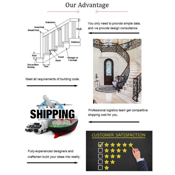 12mm Tempered Glass Wrought Iron Wooden Curved Staircase for Iron Balustrade