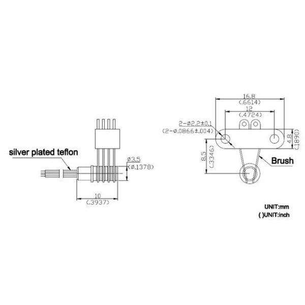 Compact Design Separate Slip Ring with 4 Circuits and 240 VAC/DC Voltage for Flexible UAV Systems