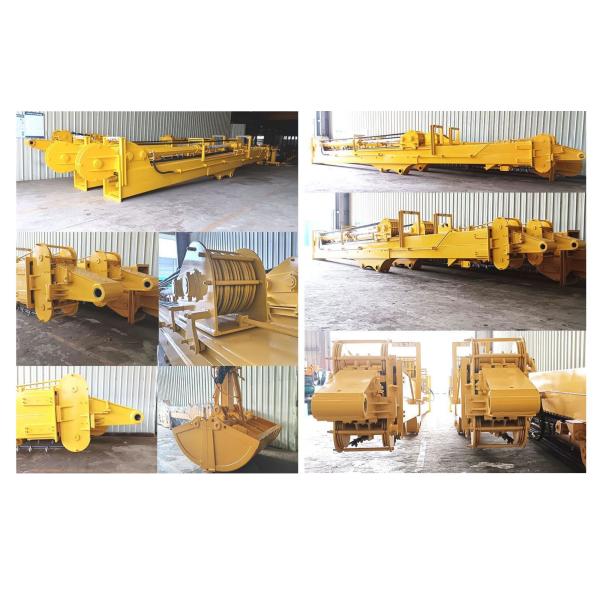 Excavator Telescopic Arm With Clamshell Bucket For Digging Foundation