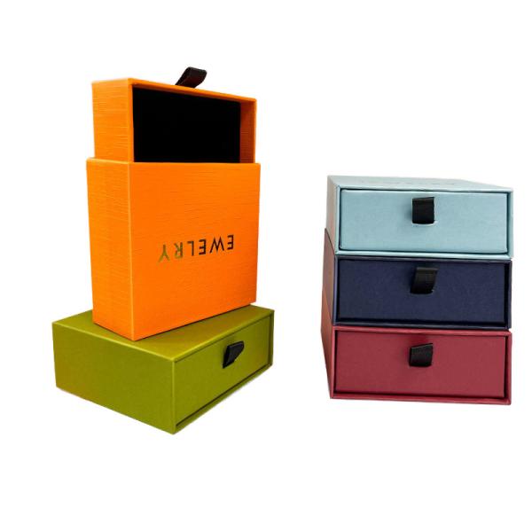 Small Custom Logo Drawer Gift Packaging Personalized Jewelry Boxes With Velvet Foam Insert