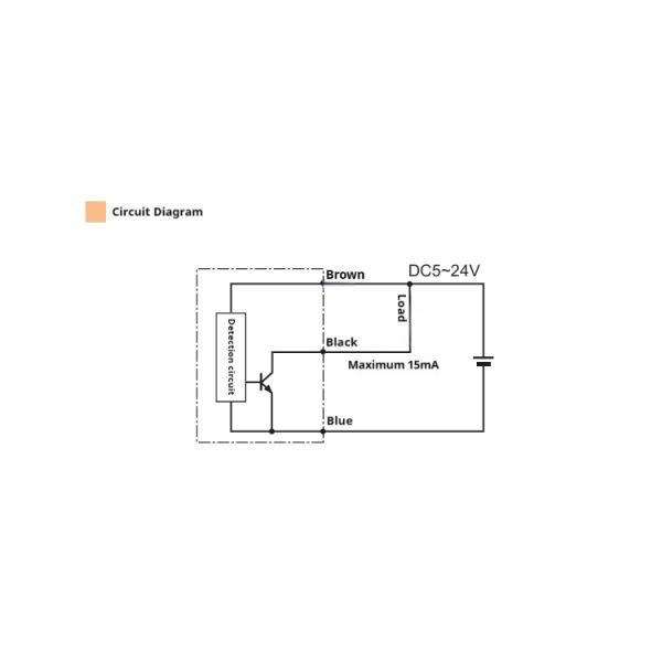 IP67 High Sensitivity Compact Door Sensor S Pole Door Magnet Magnetic Detecting 15mm Detection Distance NPN Output
