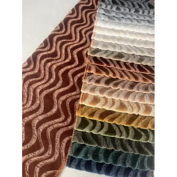 100%PL Jacquard Velvet Sofa Fabric 460gsm 142CM Width