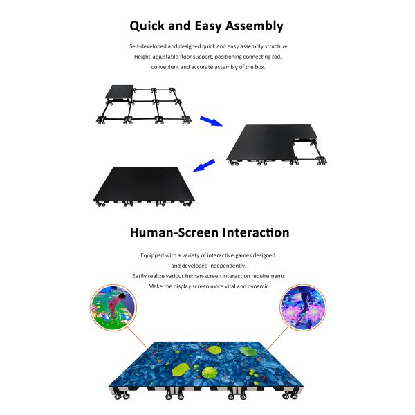 Indoor LED Floor Display Immersive LED Round Dance Interactive Video Floor Tile LED Screen