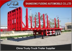 Buy cheap Timber Transport Logging Semi Trailer , 2 / 3 Axles Flatbed Trailer product