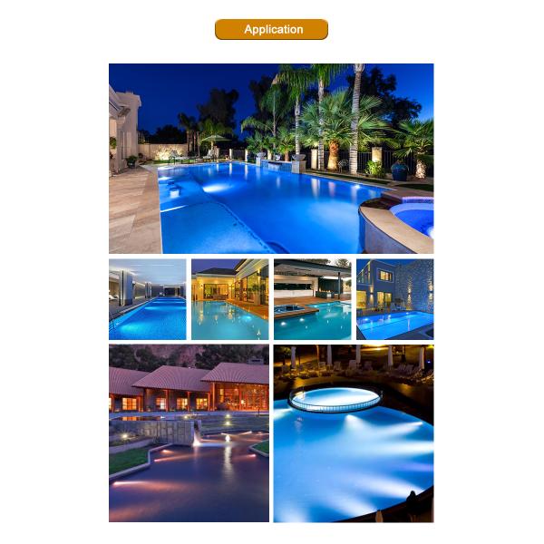 Waterproof PAR56 LED Pool Light 316SS Housing Ultra Thin 7.5mm Resin Filled Wall Mounted 230MM 18W 25W DC AC12V