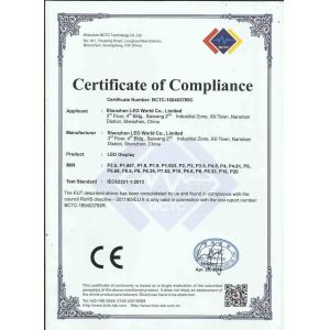 Shenzhen LED World Co.,Ltd Certifications