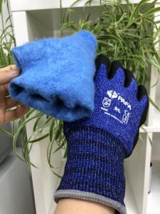 Buy cheap Blue Terry Brushed Polyester Liner Industrial Work Gloves Ergonomic product