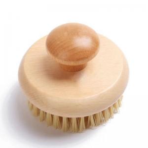 Buy cheap Exfoliating Natural Bristle Bath Brush Spa Shower Body Massager Round Wooden product