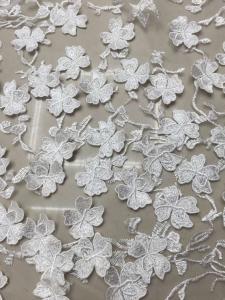 Buy cheap French 3D Butterfly Wedding Net Lace Fabric , Fashion Bridal Lace Fabric 125 cm Wide product