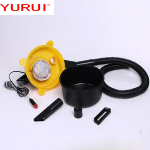 Yellow Portable ABS DC12v Car Use Vacuum Cleaner With Flexible Wet And Dry