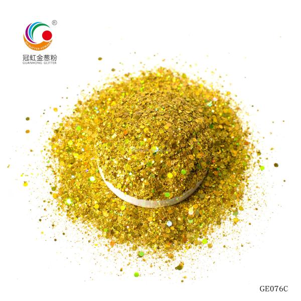 Bulk Laser PET Hexagonal Plastic Glitter Mixed Black Multicolor Powder