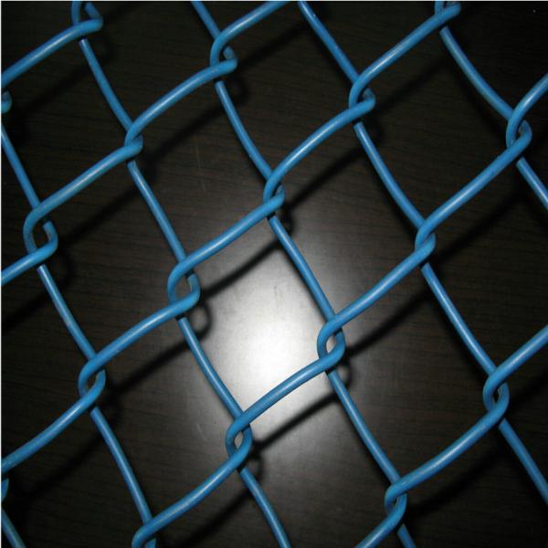 Green Pvc Coated Chain Link Mesh For Sports Venues , 50x50mm Chain Wire Fencing