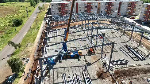 Full Bolt Assembled Prefab Steel Workshop Without Field Welding Stable Structure Fireproof Rock Wool Sandwich Panels For Factory Use