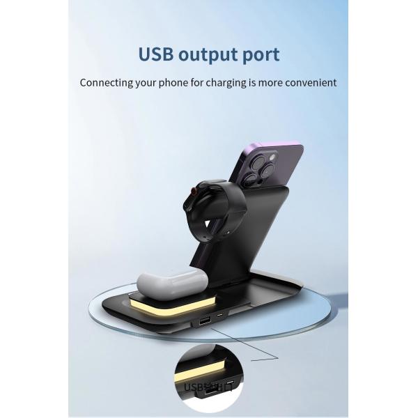 Multiple Devices Qi Wireless Charger Dock Stand 267g For Mobile Phone