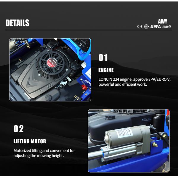 Lightweight Tracked Lawn Mower Gasoline Powered Self Propelled 4-Stroke Industrial/DIY Lawn Garden Weeding Machine No Tangled