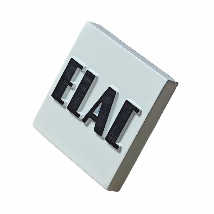 Customized White Spray-painted Three-dimensional Aluminum Nameplate Subtle Black Logo Metal Plaque Nameplate.