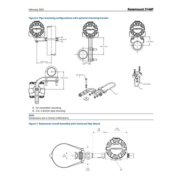 Industrial Rosemount Instrument 3144P Temperature Transmitter Dual Compartment Field Mount